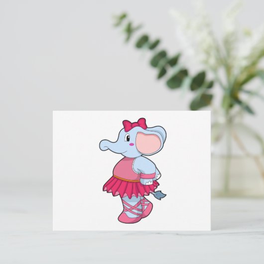Elefant im Ballet mit Rock Postkarte (Stehend Vorderseite)