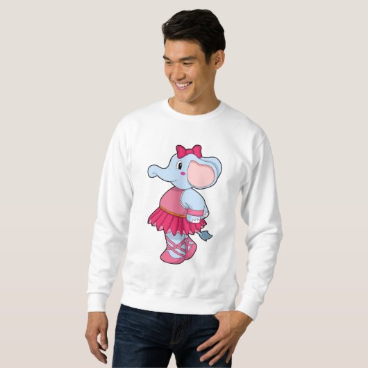 Elefant im Ballet mit Rock Sweatshirt (Vorne ganz)