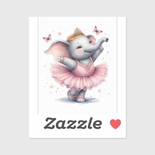 Elefant im Ballett Aufkleber (Blatt)