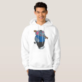 Elefant im Baseball mit Baseballschläger Hoodie (Vorne ganz)