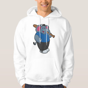 Elefant im Baseball mit Baseballschläger Hoodie
