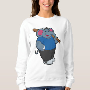 Elefant im Baseball mit Baseballschläger Sweatshirt