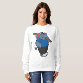 Elefant im Baseball mit Baseballschläger Sweatshirt (Vorne ganz)