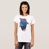 Elefant im Baseball mit Baseballschläger T-Shirt (Vorne ganz)