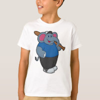 Elefant im Baseball mit Baseballschläger