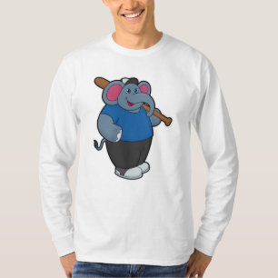 Elefant im Baseball mit Baseballschläger T-Shirt