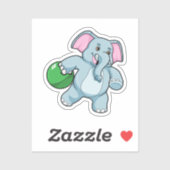 Elefant im Bowling mit Bowlingball Aufkleber (Blatt)