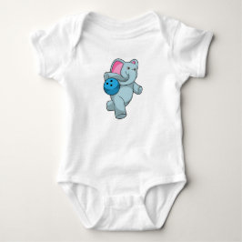 Elefant im Bowling mit Bowlingball Baby Strampler