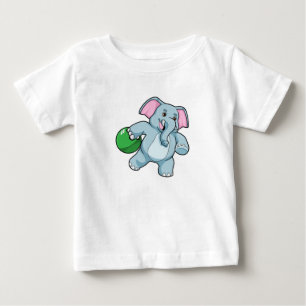 Elefant im Bowling mit Bowlingball Baby T-shirt