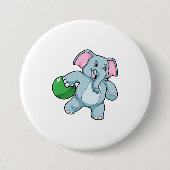Elefant im Bowling mit Bowlingball Button (Vorderseite)