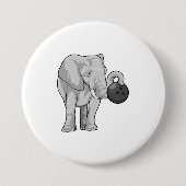 Elefant im Bowling mit Bowlingball Button (Vorderseite)