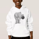 Elefant im Bowling mit Bowlingball Hoodie (Vorderseite)