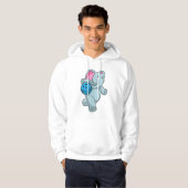 Elefant im Bowling mit Bowlingball Hoodie (Vorne ganz)