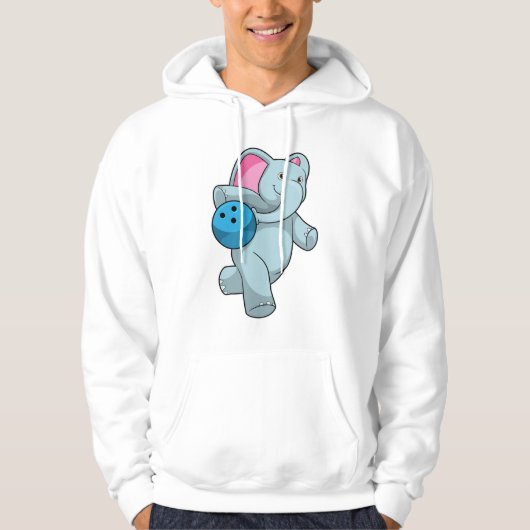 Elefant im Bowling mit Bowlingball Hoodie (Vorderseite)