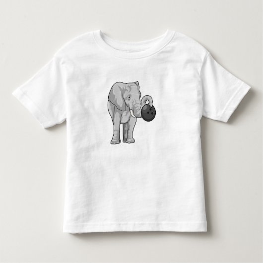 Elefant im Bowling mit Bowlingball Kleinkind T-shirt (Vorderseite)