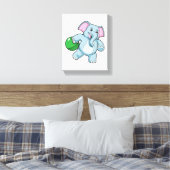 Elefant im Bowling mit Bowlingball Leinwanddruck (Insitu (Schlafzimmer))