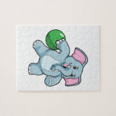 Elefant im Bowling mit Bowlingball Puzzle (Horizontal)