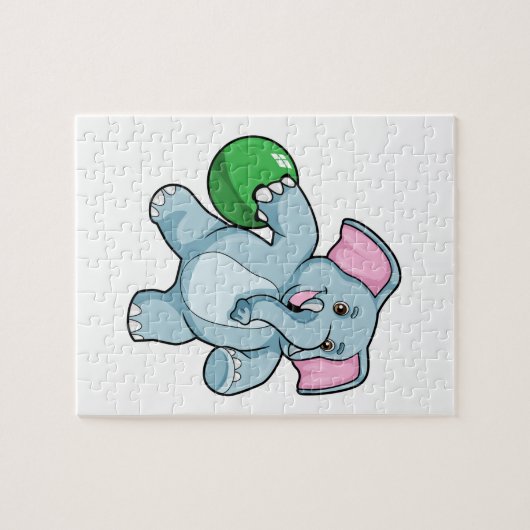 Elefant im Bowling mit Bowlingball Puzzle (Horizontal)