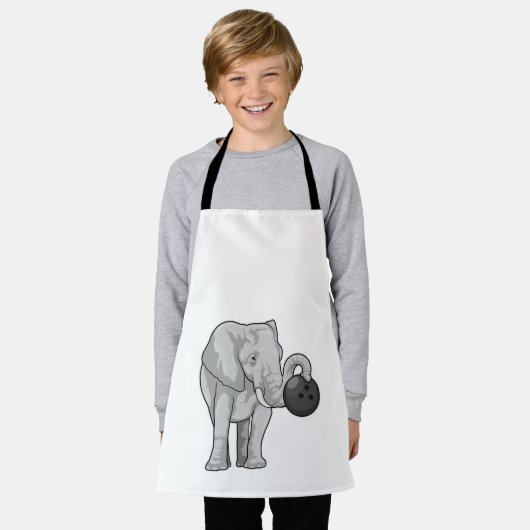 Elefant im Bowling mit Bowlingball Schürze (Getragen)