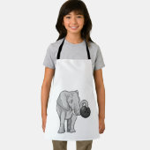 Elefant im Bowling mit Bowlingball Schürze (Insitu)