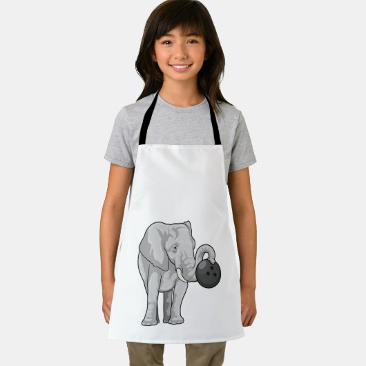 Elefant im Bowling mit Bowlingball Schürze (Insitu)