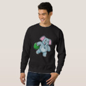 Elefant im Bowling mit Bowlingball Sweatshirt (Vorne ganz)