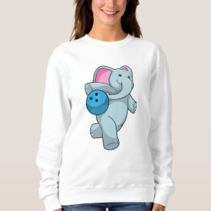 Elefant im Bowling mit Bowlingball Sweatshirt