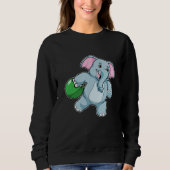 Elefant im Bowling mit Bowlingball Sweatshirt (Vorderseite)