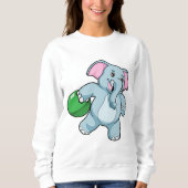Elefant im Bowling mit Bowlingball Sweatshirt (Vorderseite)
