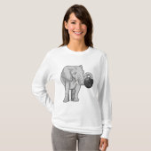 Elefant im Bowling mit Bowlingball T-Shirt (Vorne ganz)