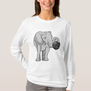 Elefant im Bowling mit Bowlingball T-Shirt