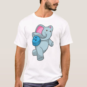 Elefant im Bowling mit Bowlingball T-Shirt