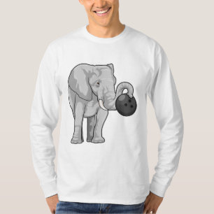Elefant im Bowling mit Bowlingball T-Shirt