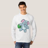Elefant im Bowling mit Bowlingball T-Shirt (Vorne ganz)