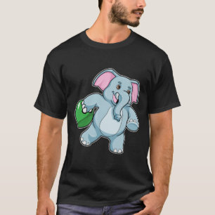 Elefant im Bowling mit Bowlingball T-Shirt