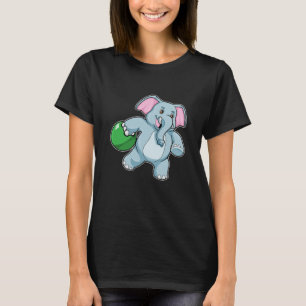 Elefant im Bowling mit Bowlingball T-Shirt