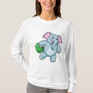 Elefant im Bowling mit Bowlingball T-Shirt