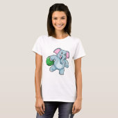 Elefant im Bowling mit Bowlingball T-Shirt (Vorne ganz)