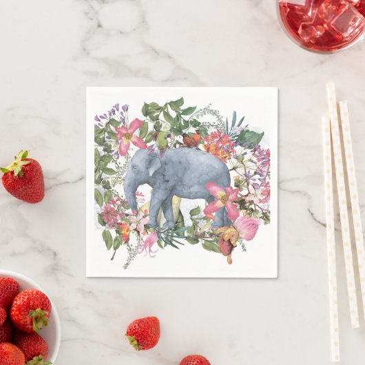Elefant im Dschungel der Blume Serviette (Beispiel)