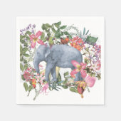 Elefant im Dschungel der Blume Serviette (Vorderseite)