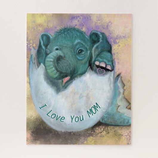 Elefant im Eierpuzzle - ich Liebe Sie MAMA - Puzzle (Vertikal)