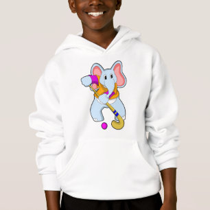 Elefant im Hockey mit Hockeyschläger Hoodie