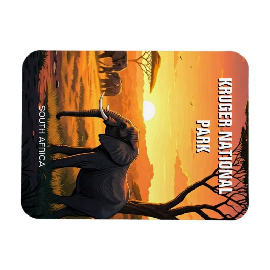 Elefant im Krüger Nationalpark Südafrika Magnet (Horizontal)