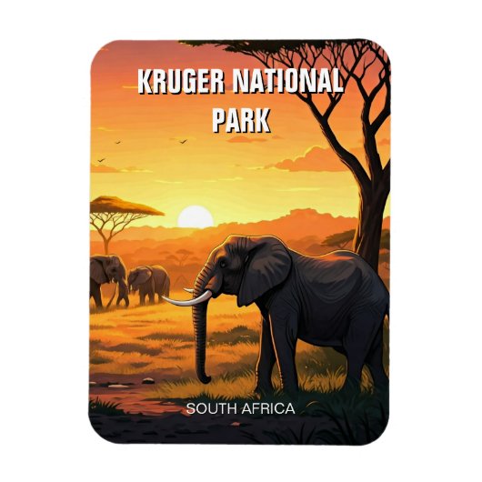 Elefant im Krüger Nationalpark Südafrika Magnet (Vertikal)