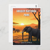Elefant im Krüger Nationalpark Südafrika Postkarte (Vorne/Hinten)