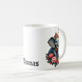 Elefant im Meer Blume Kaffeetasse (VorderseiteRechts)