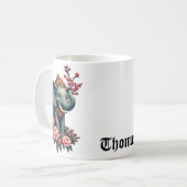 Elefant im Meer Blume Kaffeetasse (Vorderseite Links)