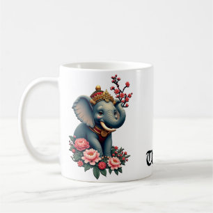 Elefant im Meer Blume Kaffeetasse