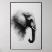 Elefant im Nebeln Abstrakt Poster (Vorne)
