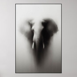 Elefant im Nebeln Abstrakt Poster